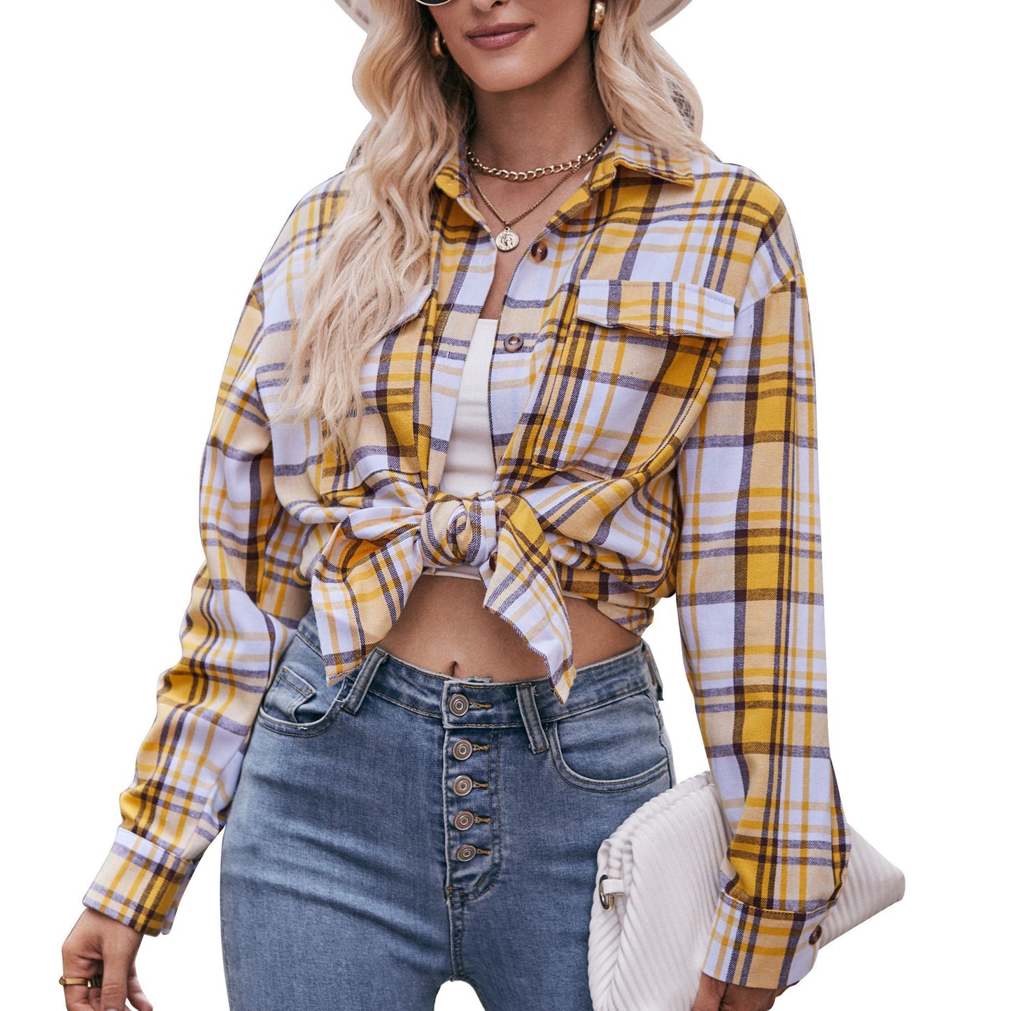 Casual fashion loose plaid shirt