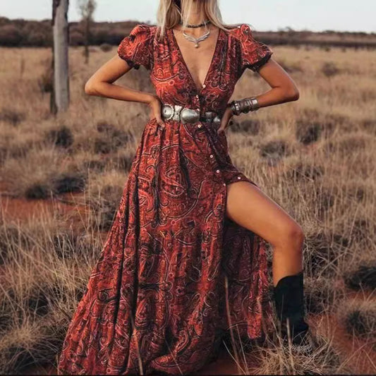 New waist floral print pendulum dress