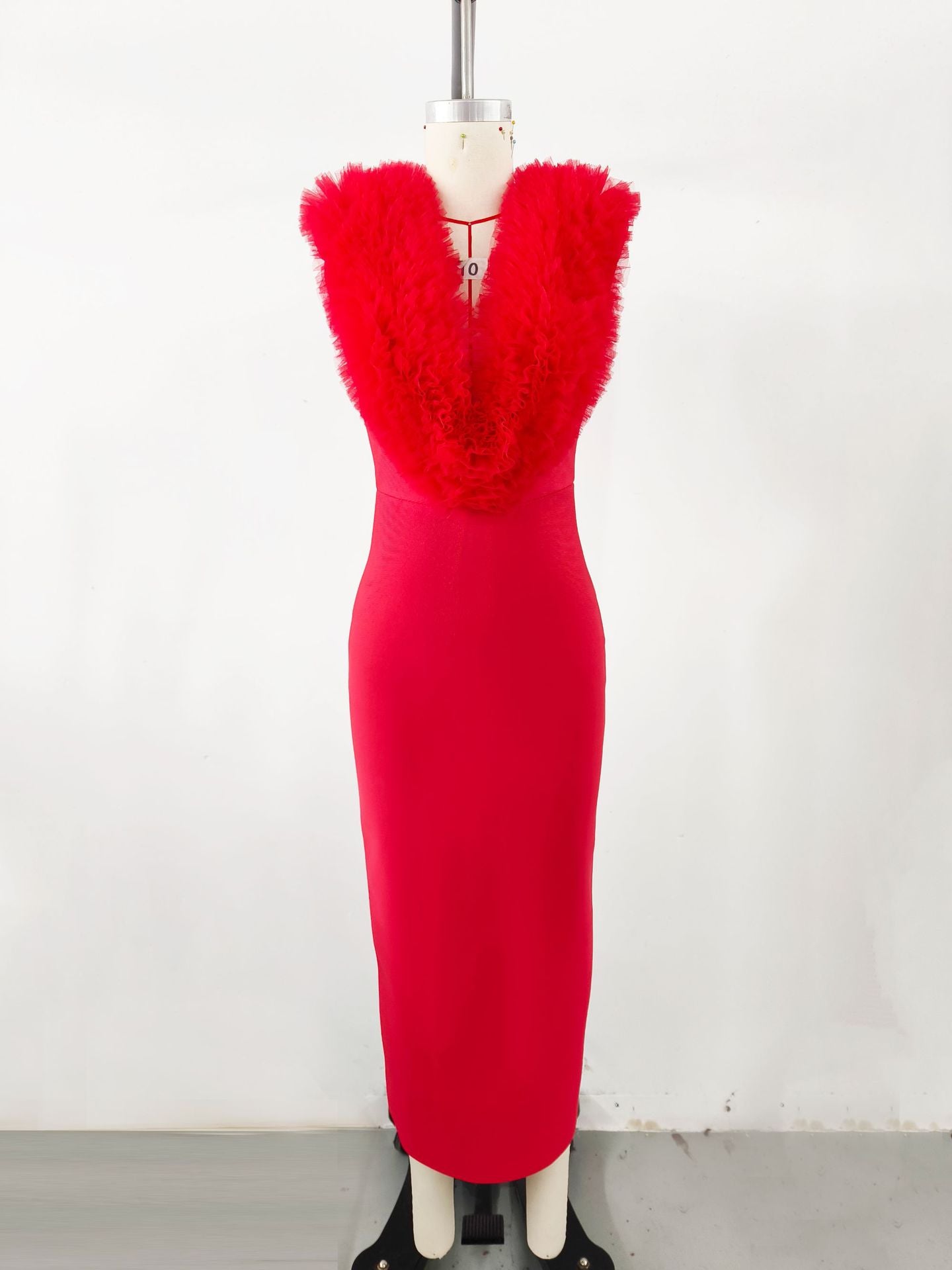 Elegant Long Grenadine Bandage Pink Elegant Dress