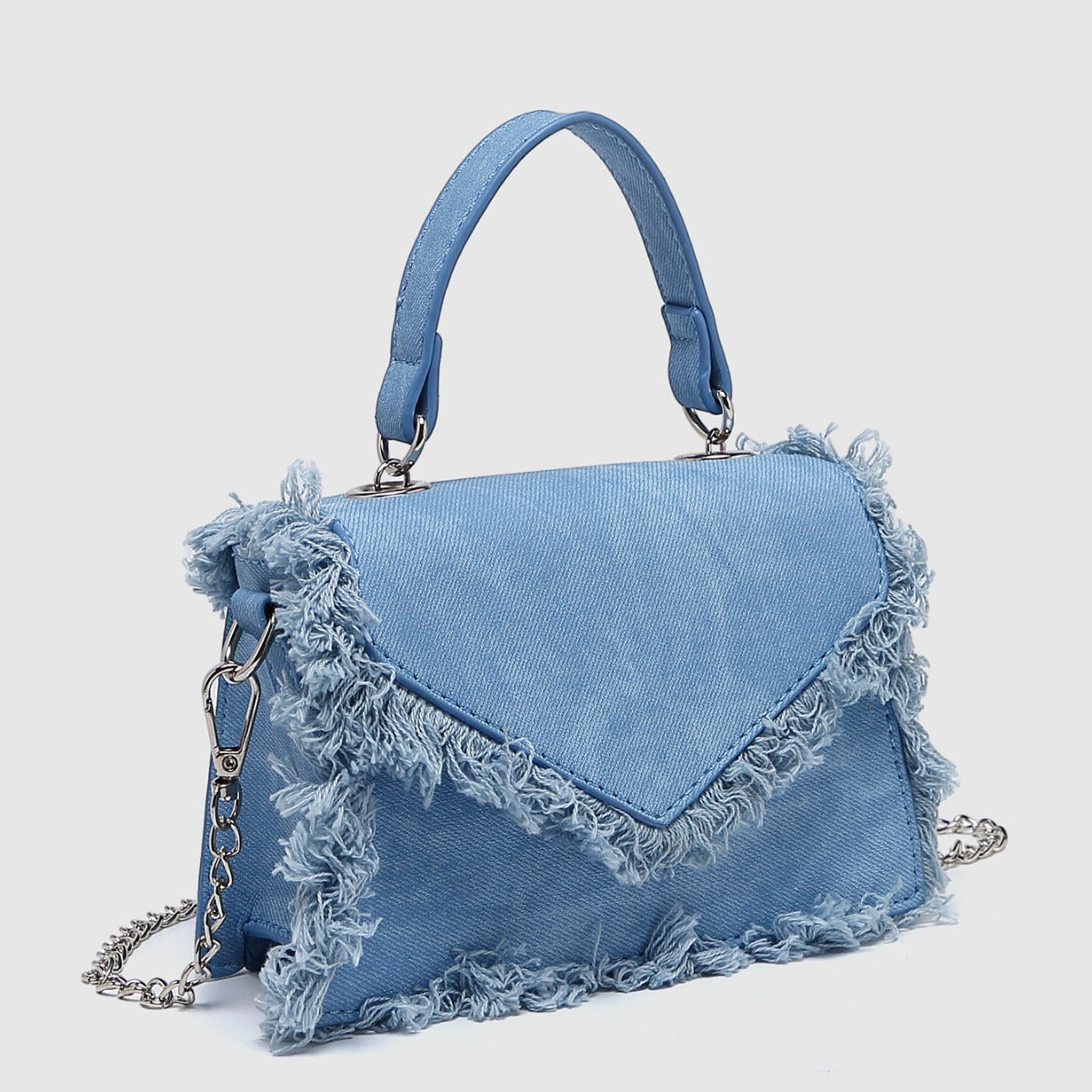 Tassel bag denim blue mini bag chain bag handbag messenger bag