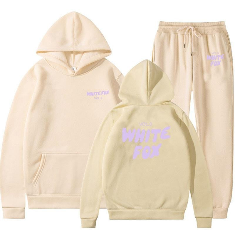 Spring and Autumn new sweater set fashion sports hooded sweater two pieces