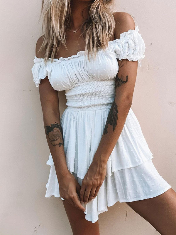 Ruffle Sleeve Square Neck Mini Dress