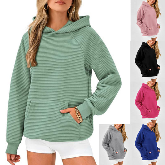 Women's clothing fall winter fashion long-sleeved sweater pocket hooded pullover