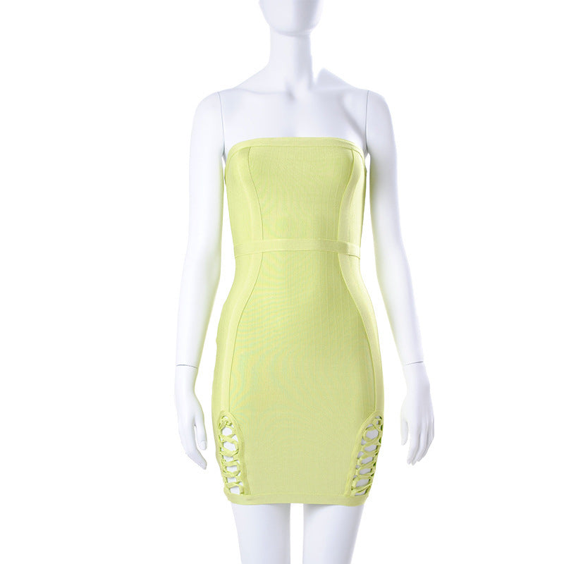 Strapless Bandage Dress Sexy Evening Party Short Dresses