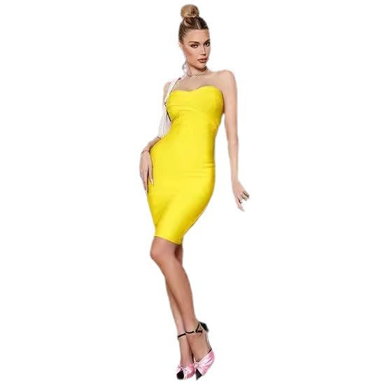 Women's Sexy Tight Tube Top Bandage Dress Classic Elastic