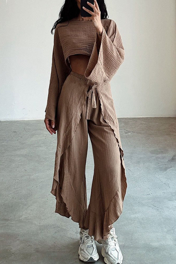 Fashion loose top + trousers two-piece suit for women