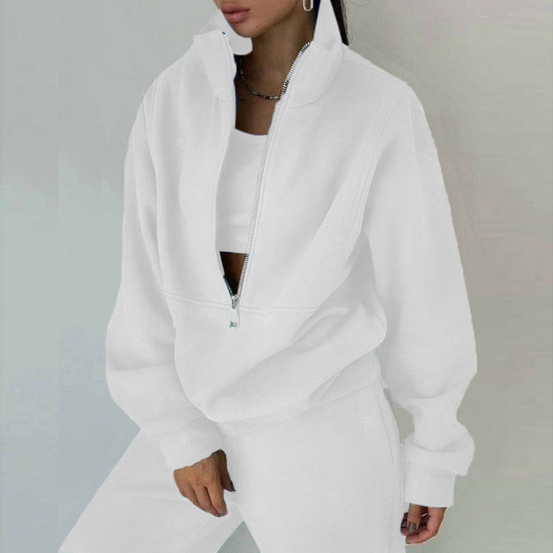 2025 spring two-piece ins sweater fleece fashion casual sports suit