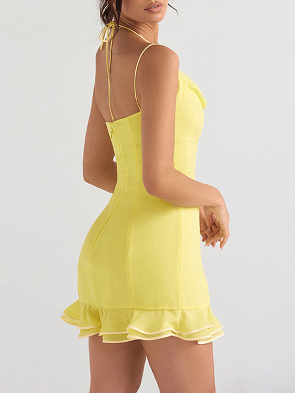Spaghetti Strap Ruffle Mini Dress