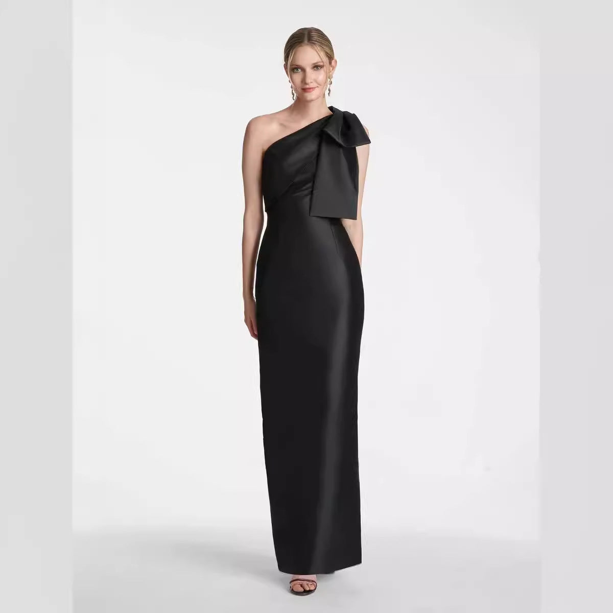 Black Evening Dress Bow Shoulder Bandage Dresses
