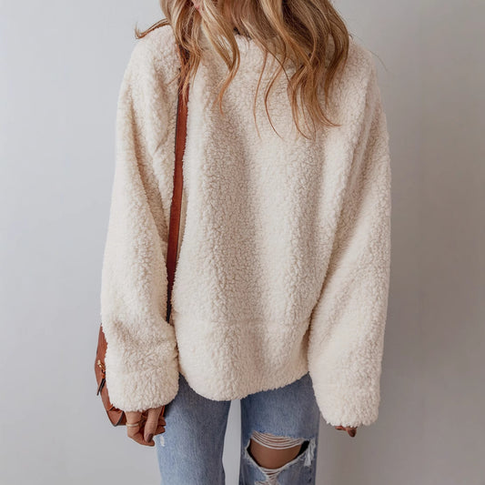 Casual solid color thermal jumper women's top