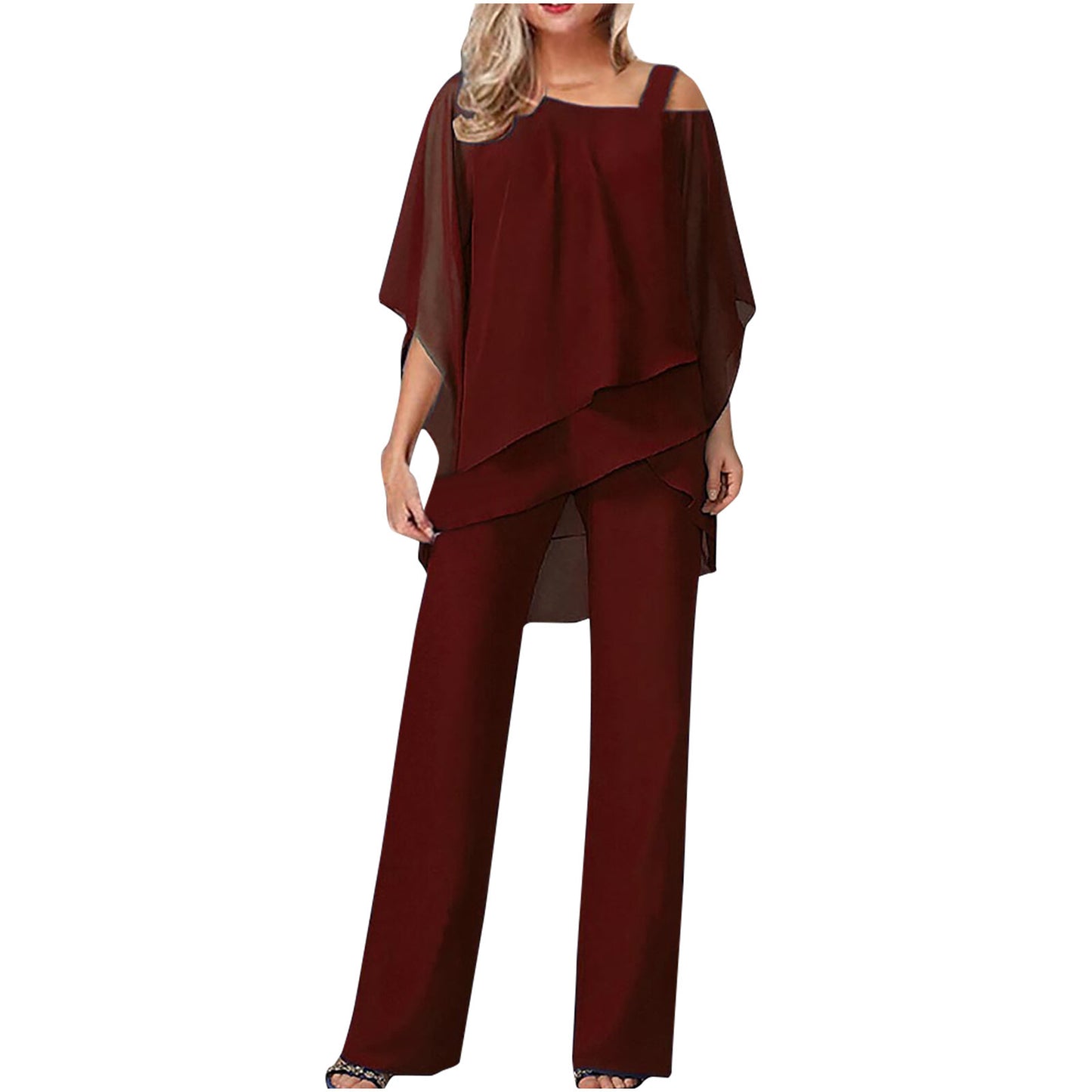 New fashionable solid color loose casual bat sleeve irregular suit