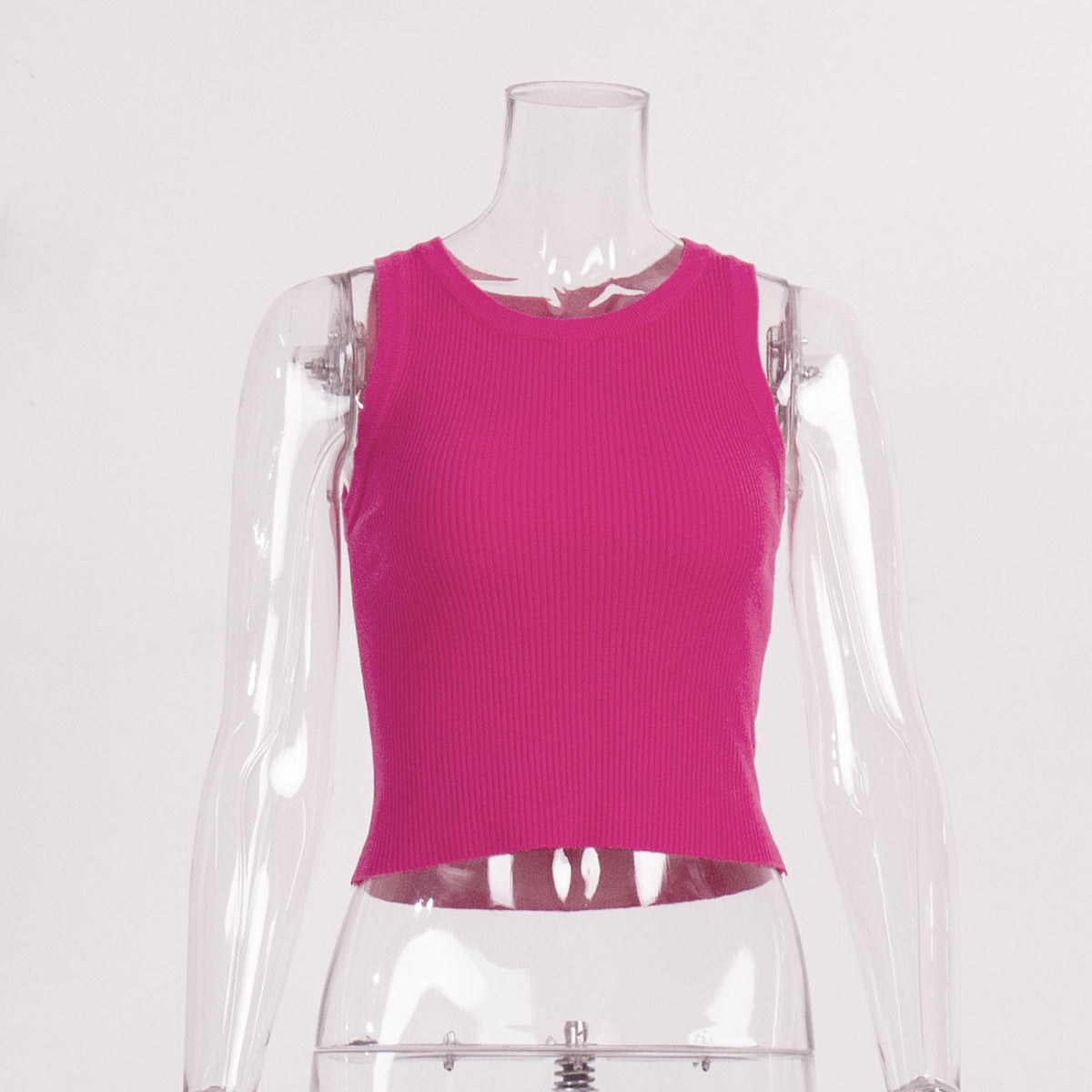 Knitted vest women's solid color slim thread inner wear blouse short y2g vest