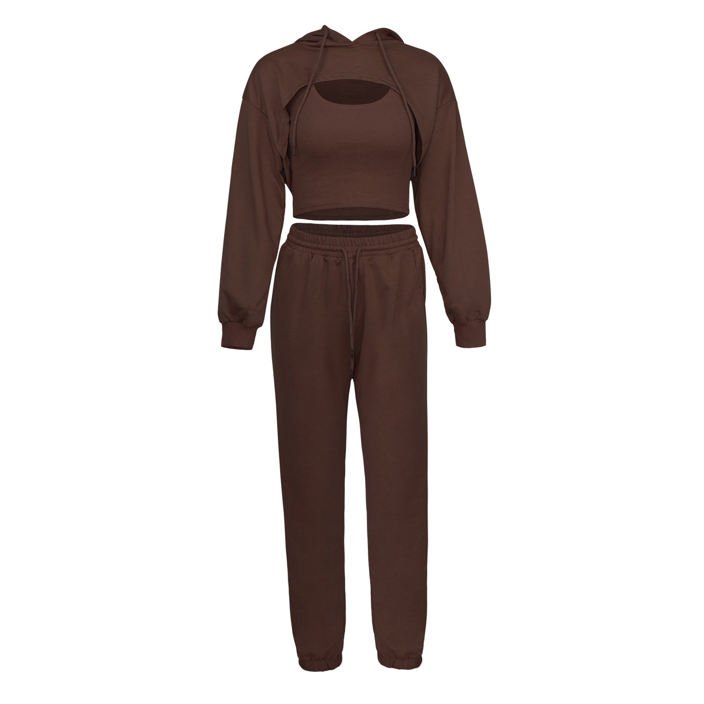 Spring hoodie loose sports slow running three-piece set