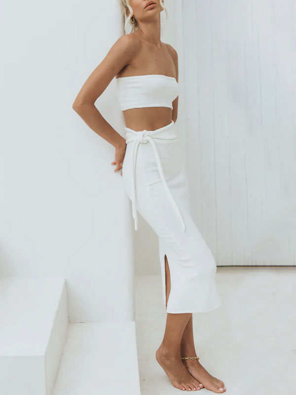 Sleeveless Cutout Tube Top Midi Dress