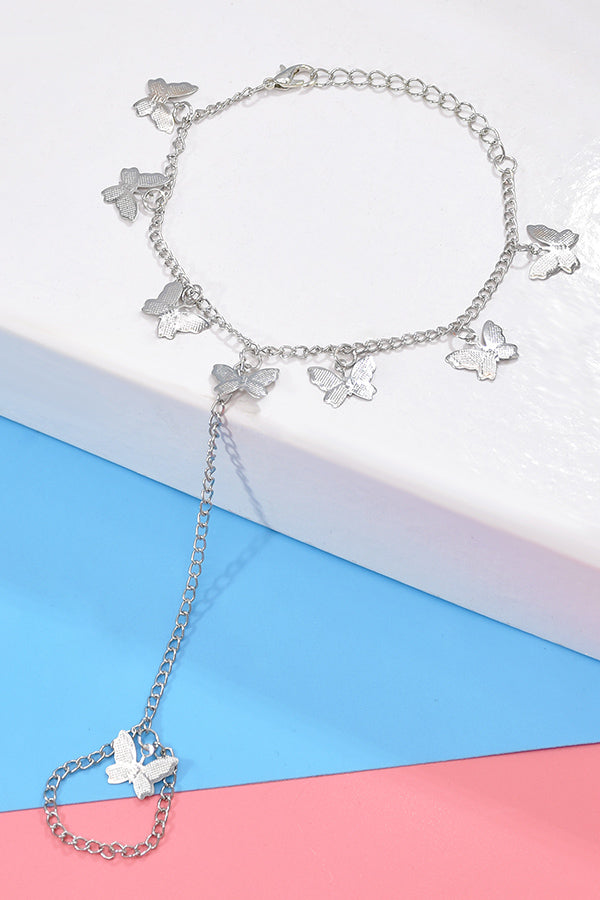 Chic Butterfly Bracelet & Ring Suit