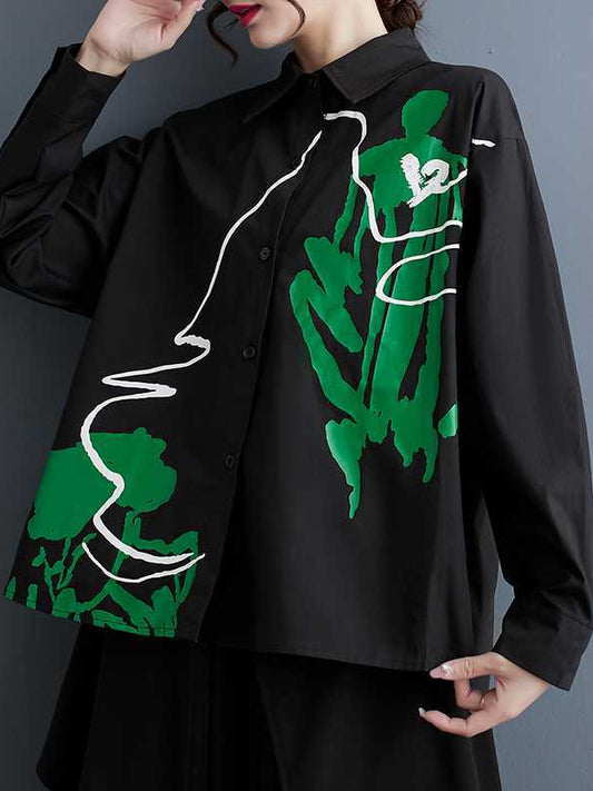 Simple Printed Long Sleeve Shirt