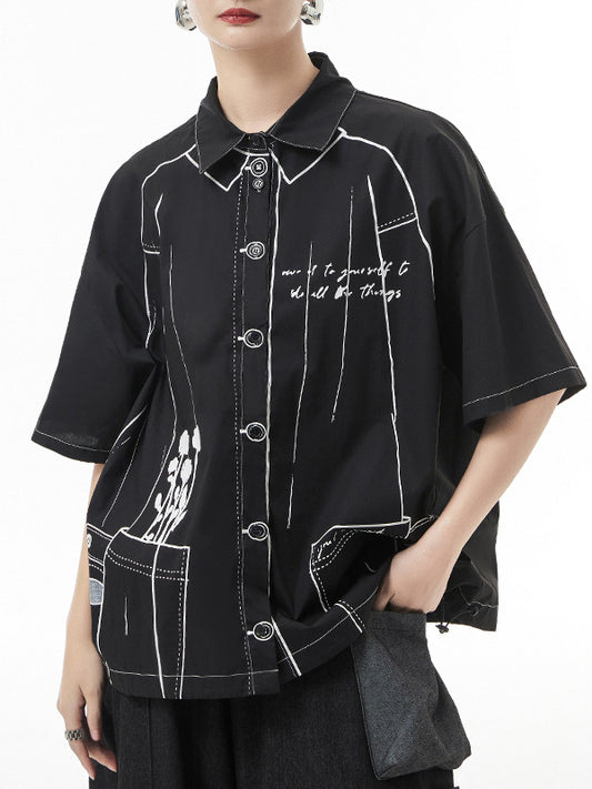 Casual Printed Short Sleeve Shirt
