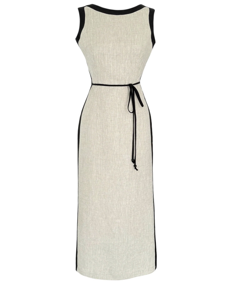 Casual Color Contrast Sleeveless Dress