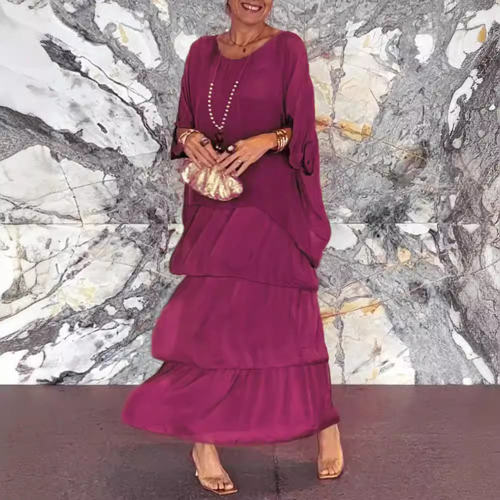 Women's Simple Bat Sleeve Dress