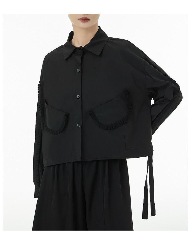 Personalized Solid Color Long Sleeve Lapel Shirt