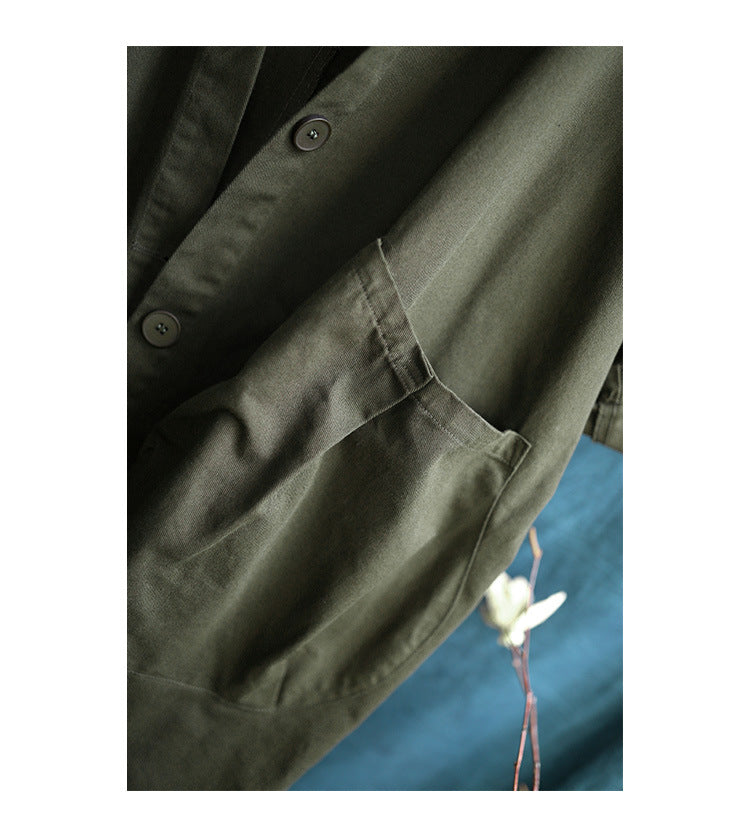 Cool Solid Color Hooded Long Windbreaker Coat