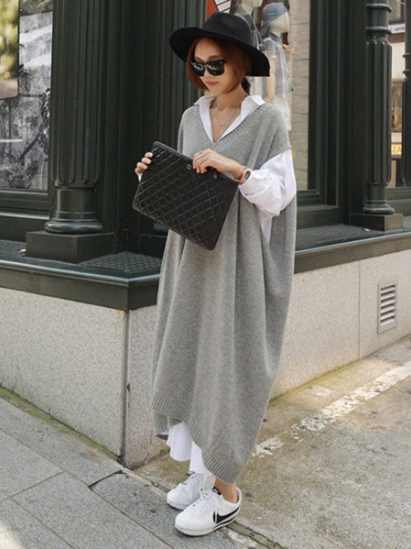 Vintage Knit Sleeveless Sweater Dress