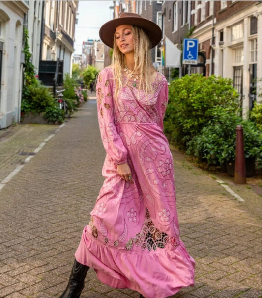 Boho women's camisole dress maxi tourism and leisure style