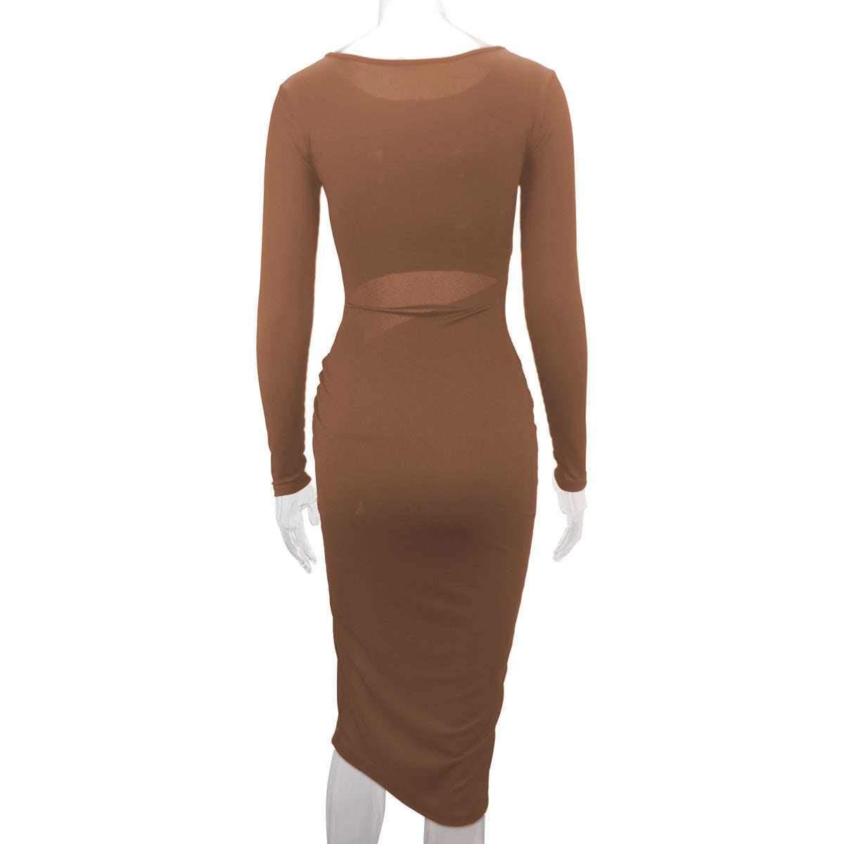 Women's clothing sexy stripes hollow out split long dress