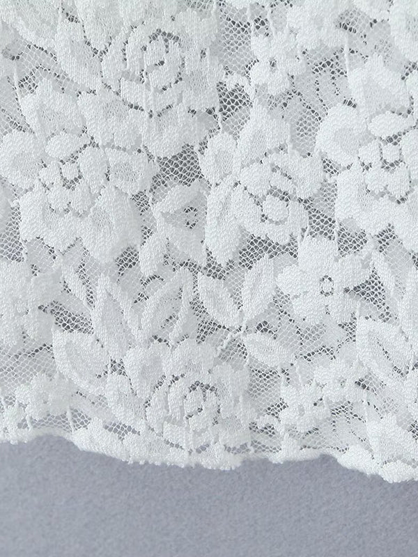 Long Sleeves See-Through Solid Color Mock Neck T-Shirts Tops + Split-Joint Asymmetric High Waisted Skirts Bottom Two Pieces Set