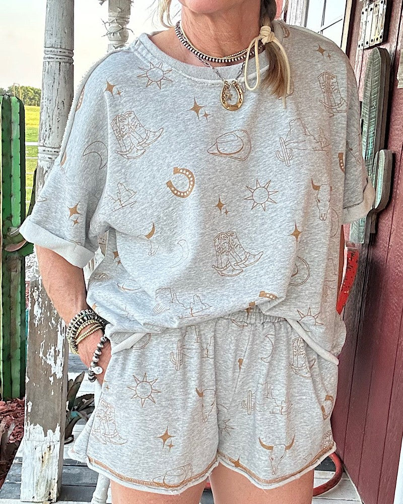 Bohemian Western Cowboy Pattern Two-Piece Suit (Buy 2 Free Shipping)