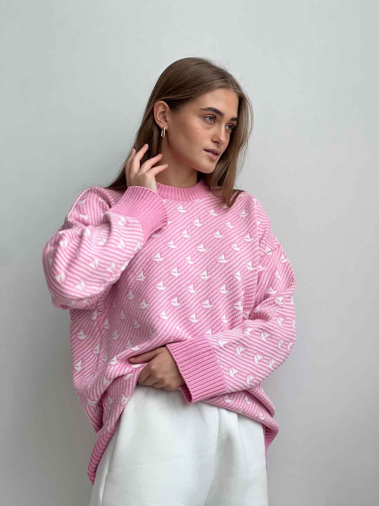 Round neck sailing sweater winter commuter loose knitted pullover women's top