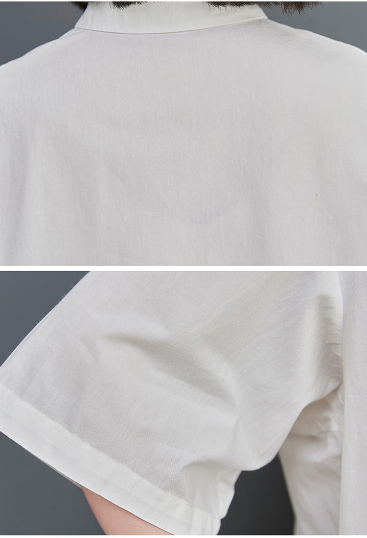 Simple Solid Color Short Sleeve Shirt