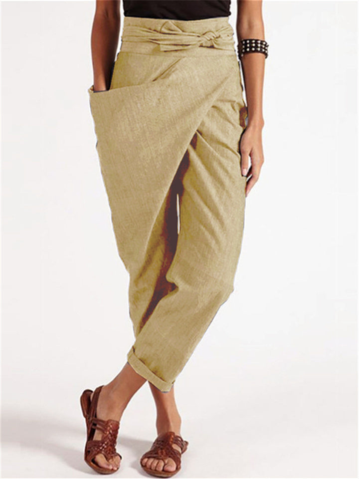 Women's Dress Pants Cotton Blend Navy Blue Gray Black Mid Waist Streetwear Casual Daily Work Ankle-Length Comfort Solid Colored S M L XL XXL / Slim