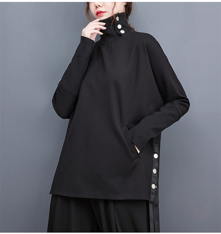 Personalized Solid Color Stand Collar Sweater