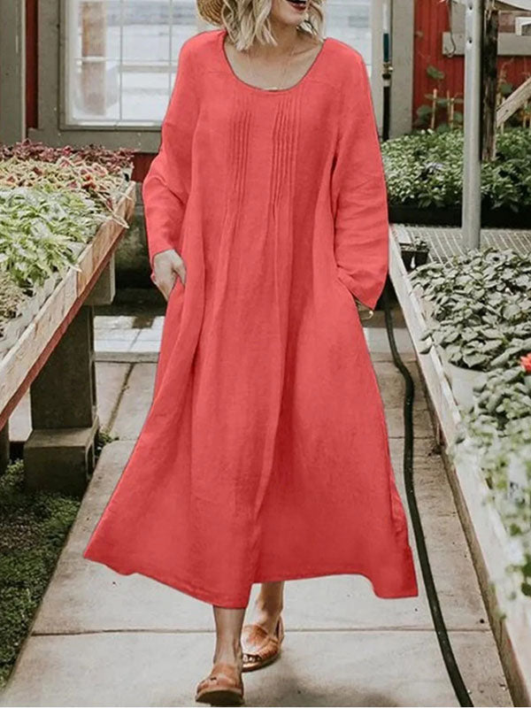 Women's Long Sleeves A-Line Dress