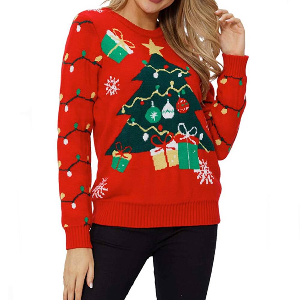 Merry Christmas Sweater | Regular Round Neck Women's Sweater