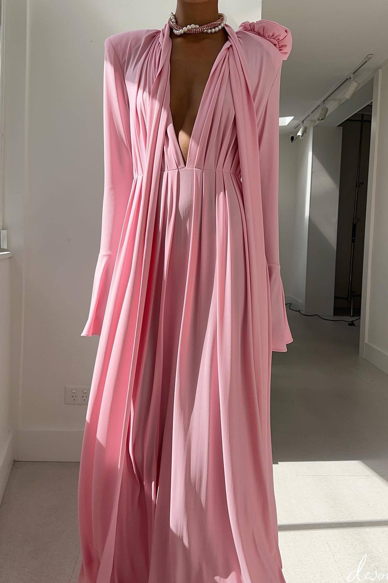 Brinley Flower Trim Maxi Dress