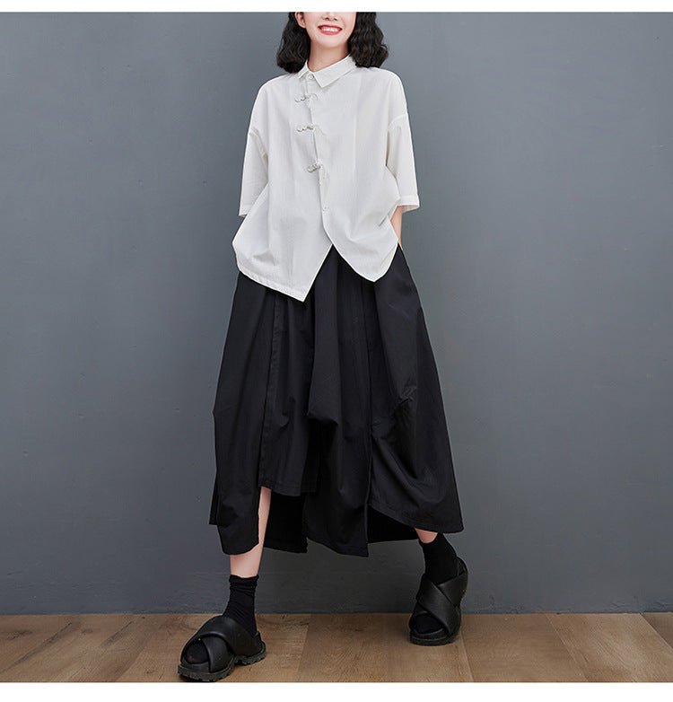 Simple Solid Color Short Sleeve Shirt