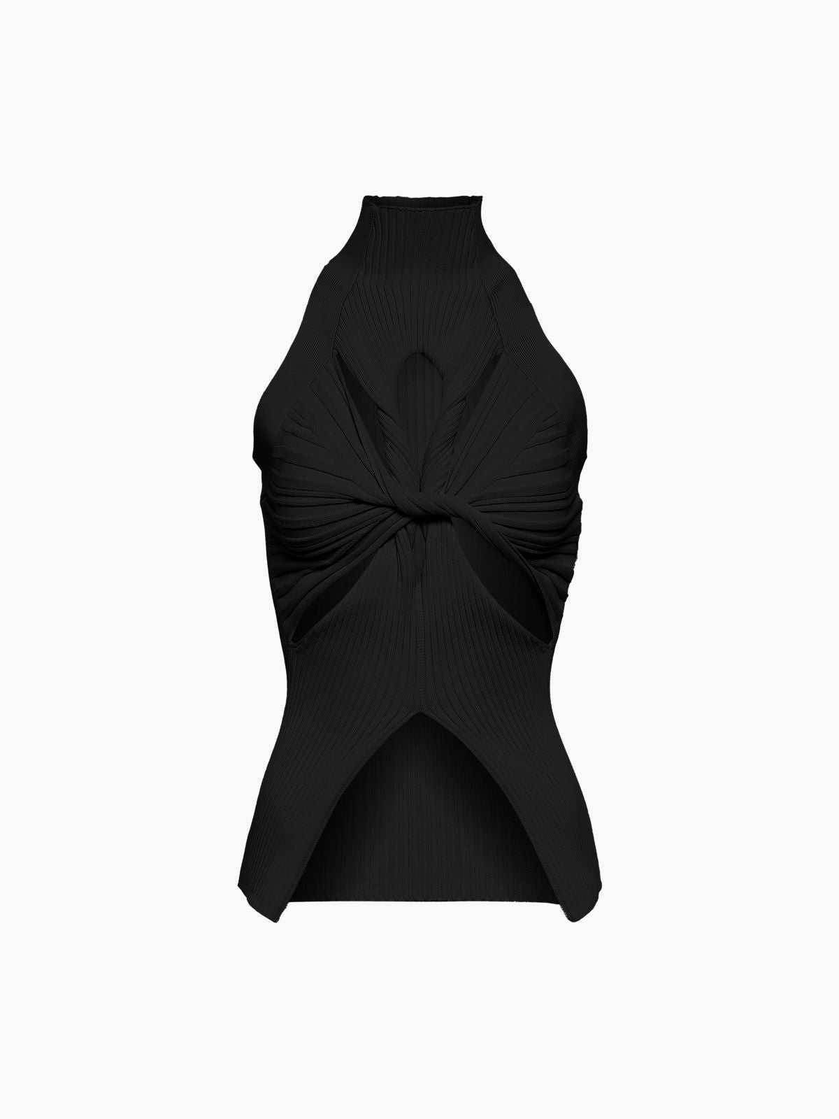Twist Cutout Mockneck Rib Top