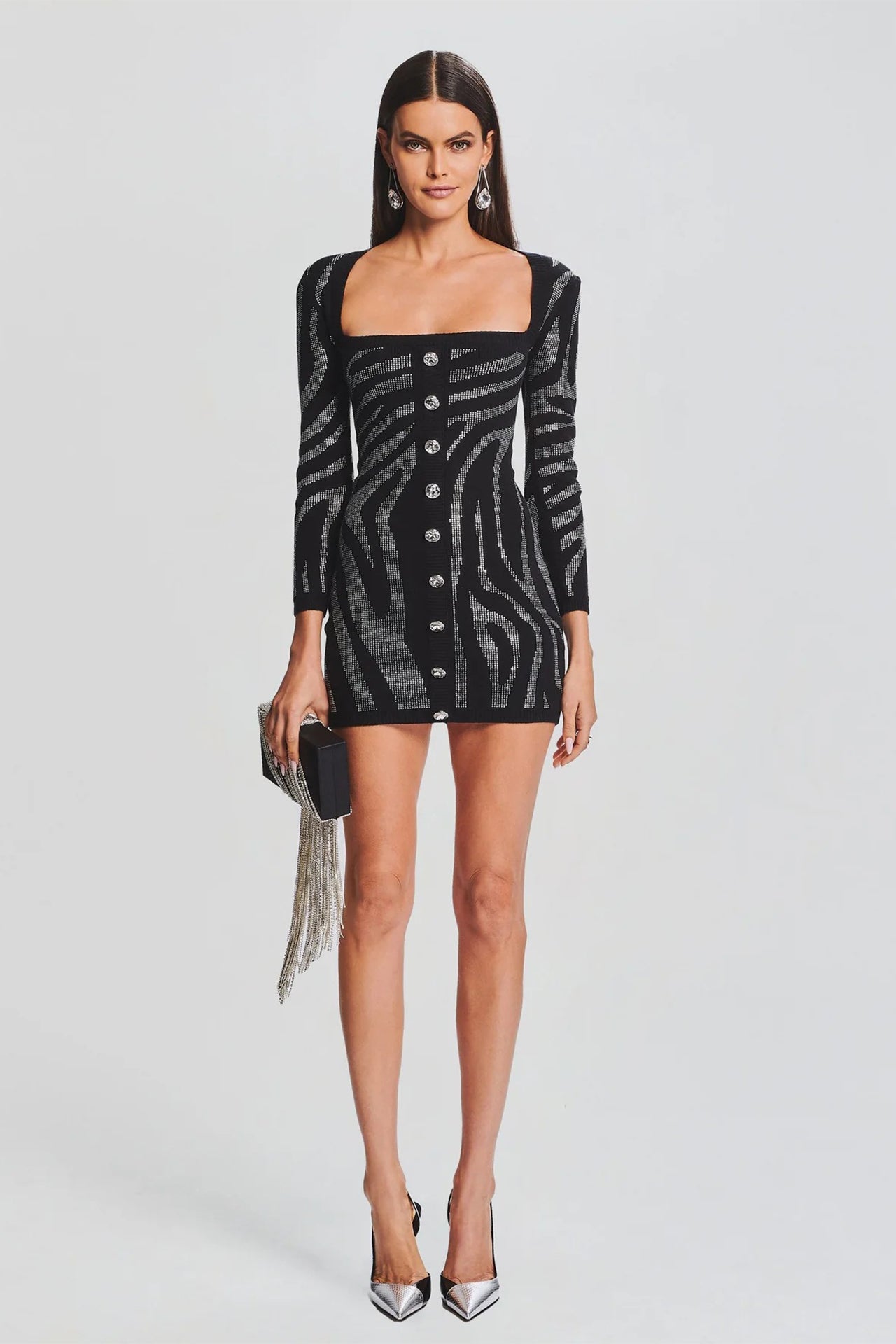 Iris Long Sleeved Bandaged Mini Dress