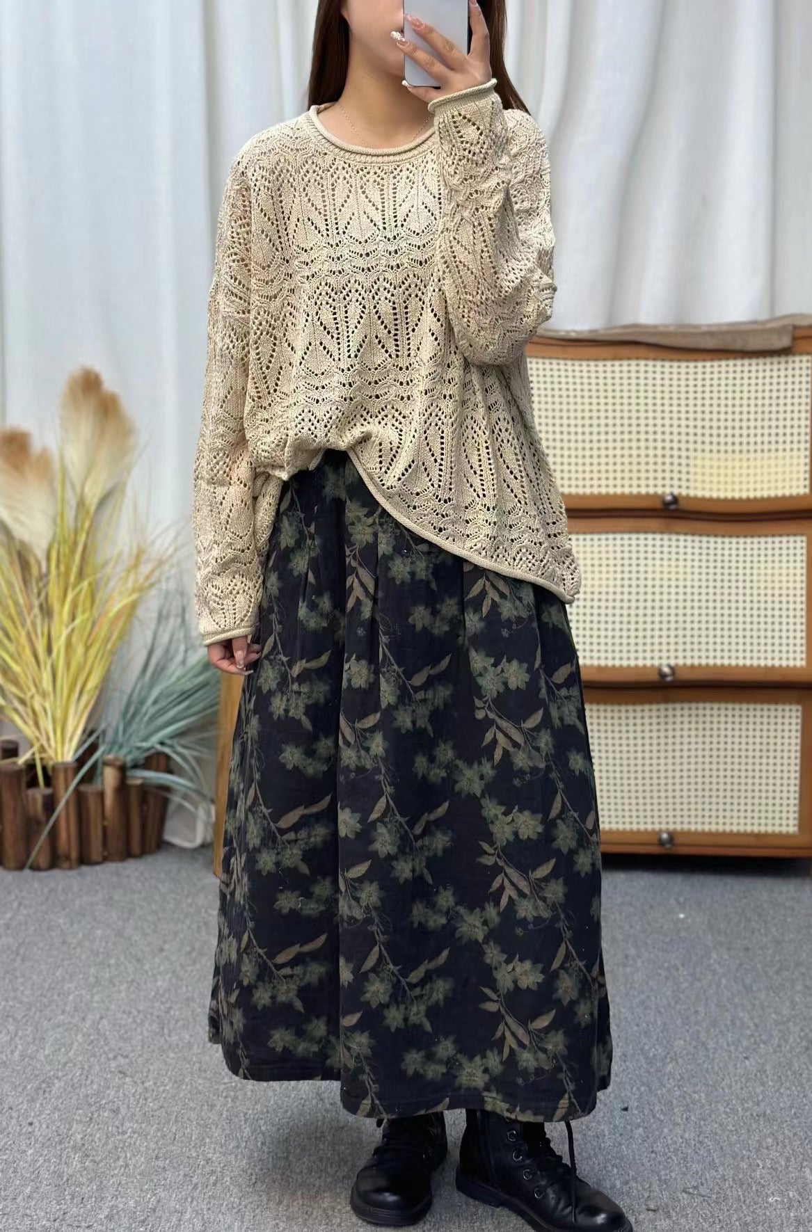 Vintage Loose Irregular Hollow Sweater