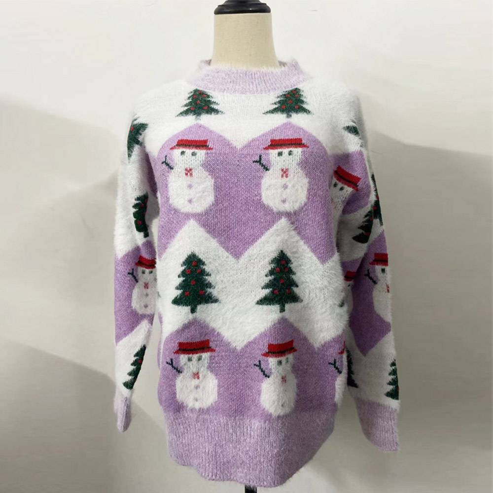 Merry Christmas Sweaters | Patchwork Thick Long Sleeve Women's Sweater