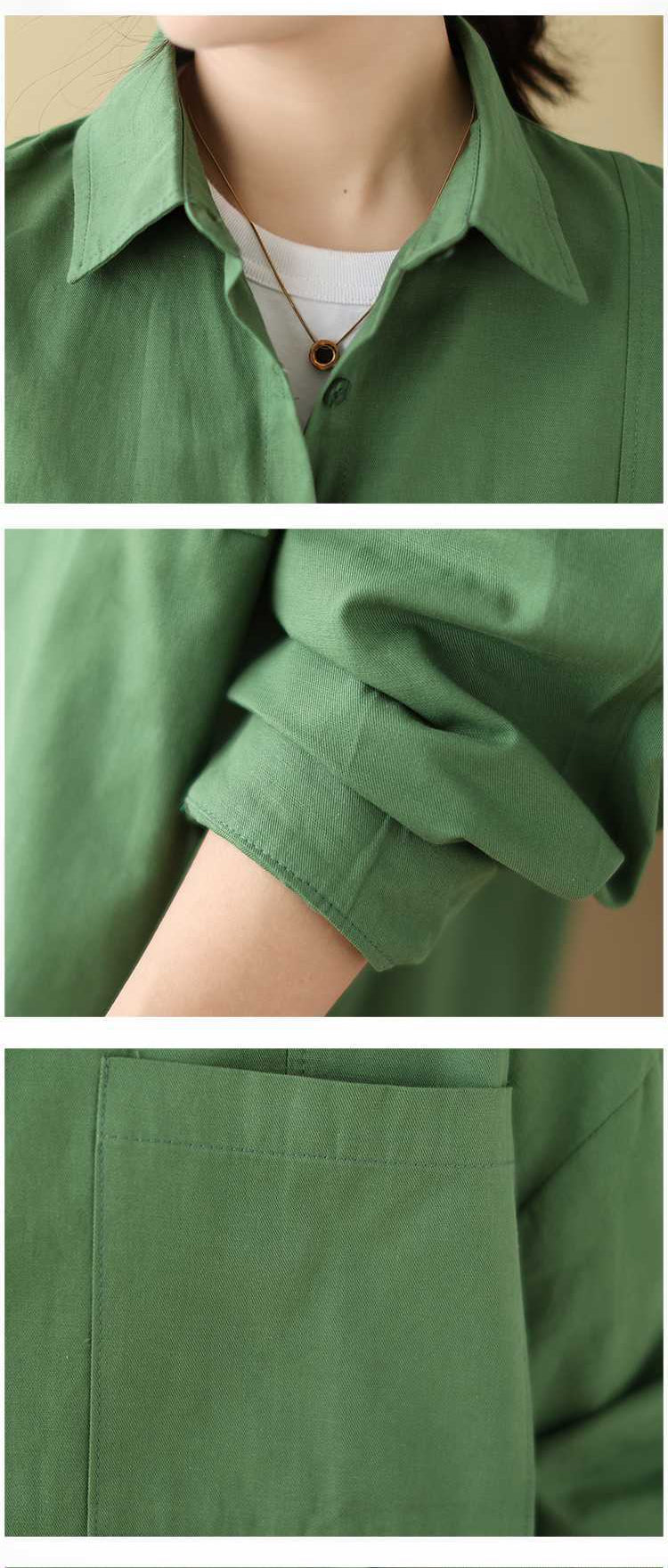 Literary Solid Color Long Sleeve Shirt