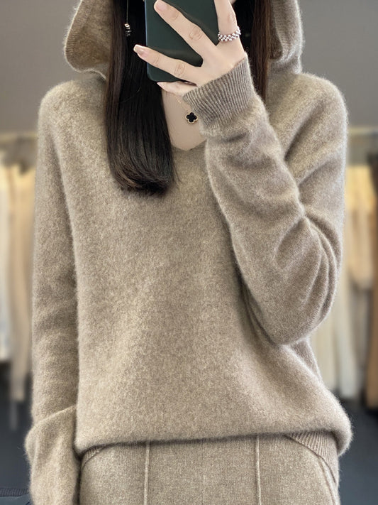 Literary Cashmere Hooded Sweatshirt