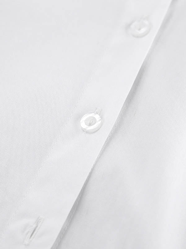 High Waisted Long Sleeves Buttoned Pleated Solid Color Lapel Mini Dresses Shirt Dress