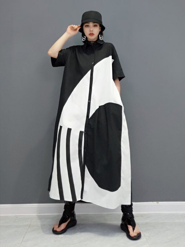 Personalized Colorblocked Short Sleeve Maxi Dress