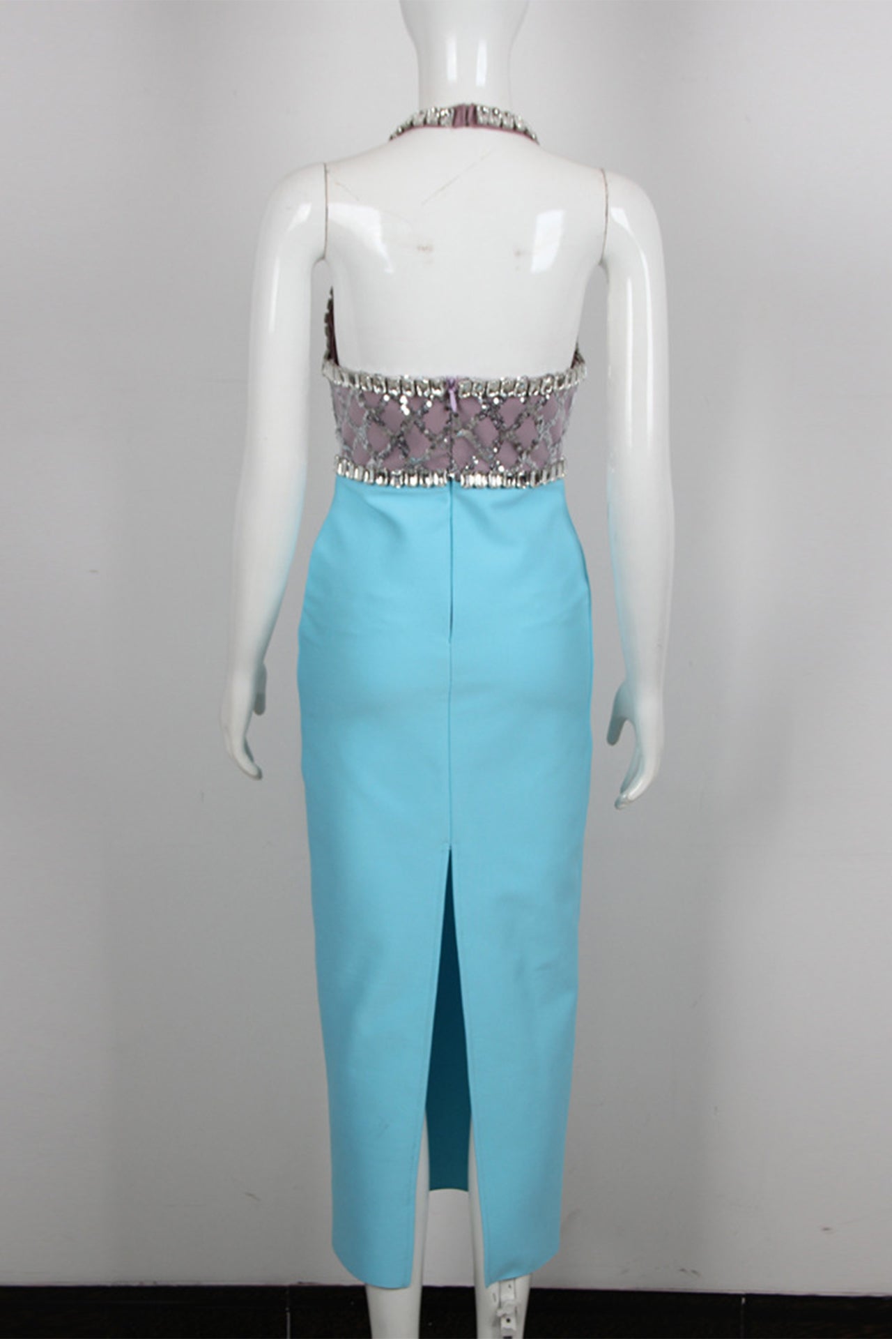 Paloma Halterneck Rhinestone Midi Dress