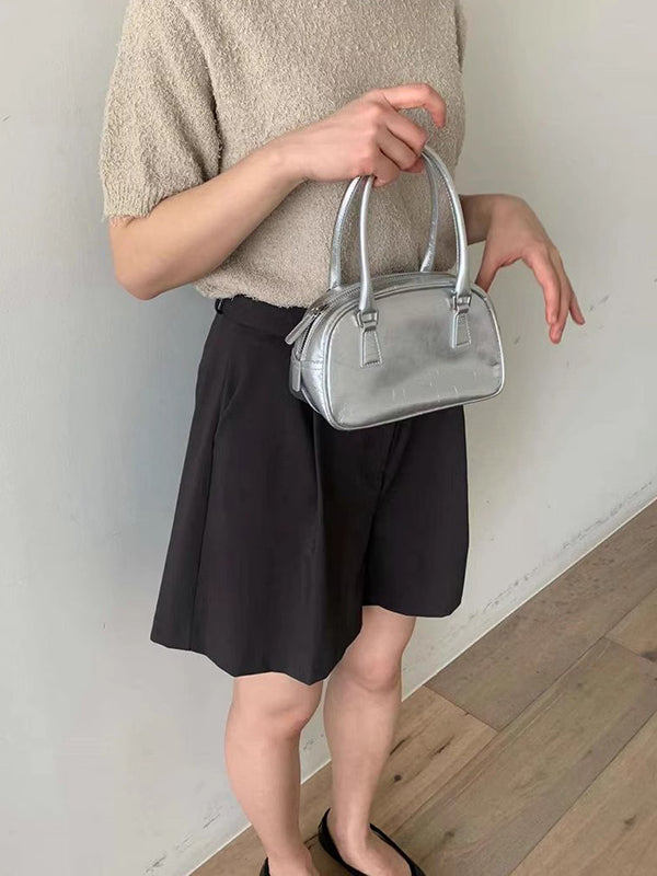 Geometric Solid Color Zipper Crossbody Bags Handbags