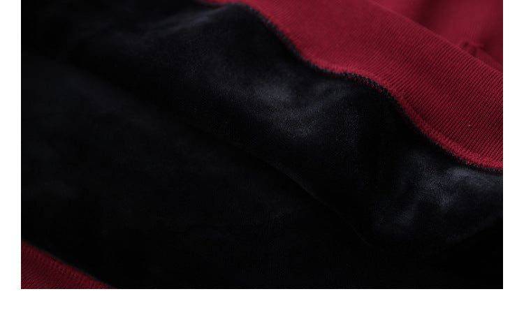 Casual Solid Color High Collar Velvet Sweatshirt