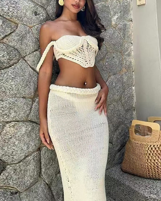 Sexy Cutout Sling & Overskirt Two-Piece Set